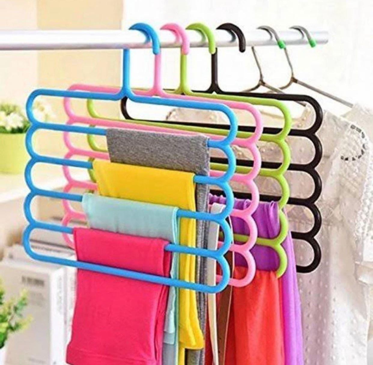 5 Layer Colorful Hanger, Multifunctional Clothes Hanger, Pants Hangers, Holders Trousers, Hanger Storage Rack, Clothes Hanger, Wardrobe Closet Organization, Clothing Hangers 5 Layer Colorful Hanger, Multifunctional Clothes Hanger, Pants Hangers, Holders Trousers, Hanger Storage Rack, Clothes Hanger, Wardrobe Closet Organization, Clothing Hangers